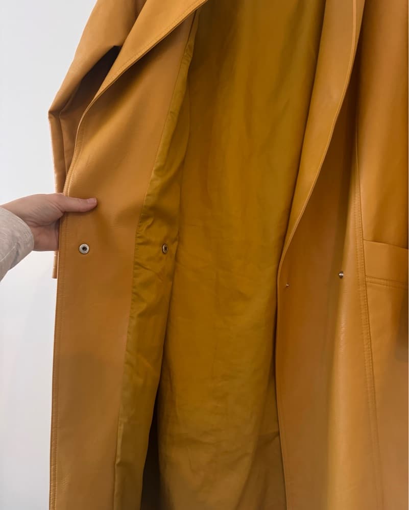 Mustard Yellow Longline Coat - Image 4