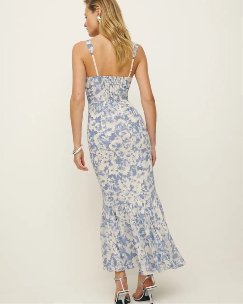 Reformation Blue Floral Irisa Midi Dress - Image 2