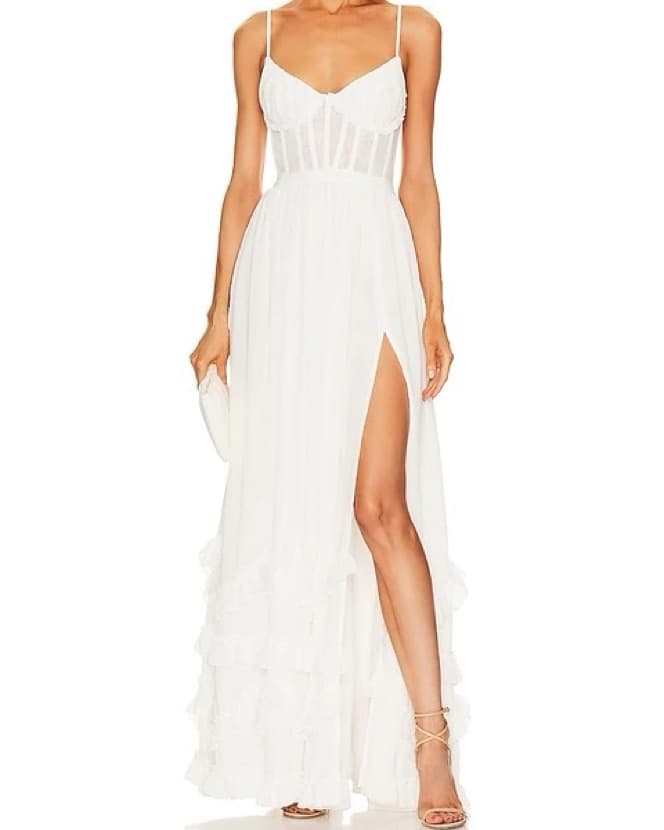 V. Chapman Carmen Gown In White - Image 1