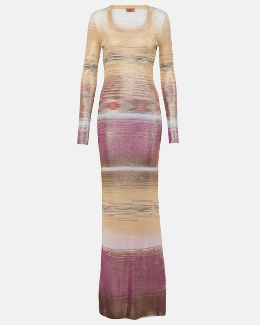 Missoni Gold Metalic Shimmer Maxi Dress - Image 3