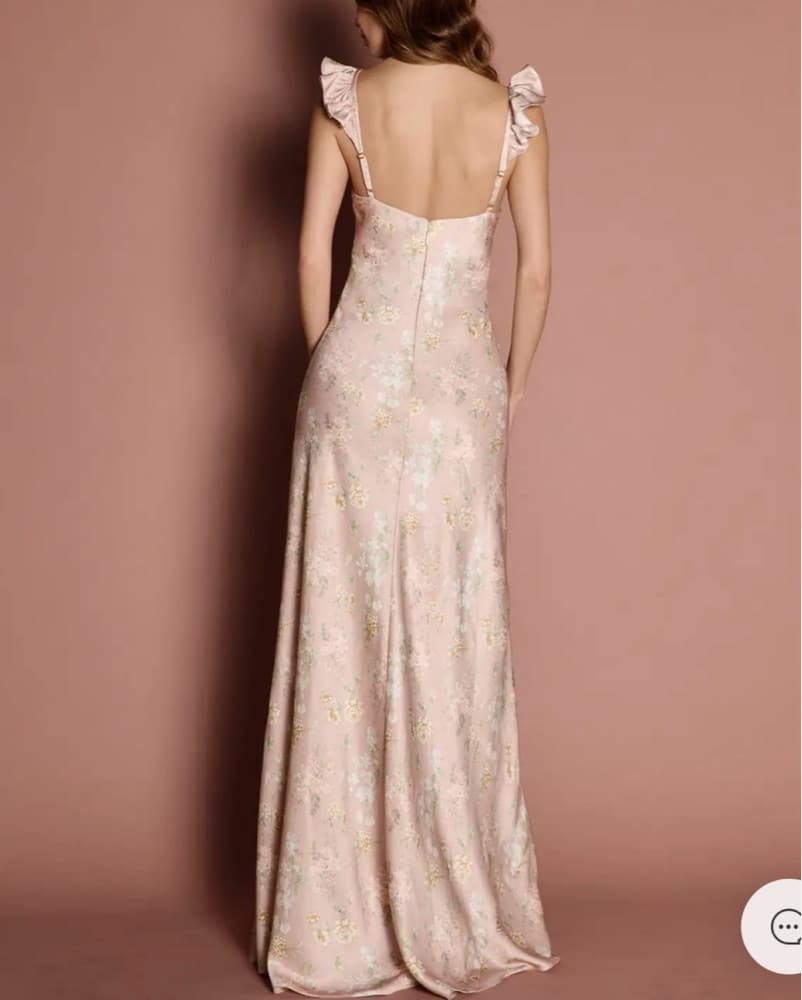 Azazie Atelier Pink Blush Floral Dress - Image 3