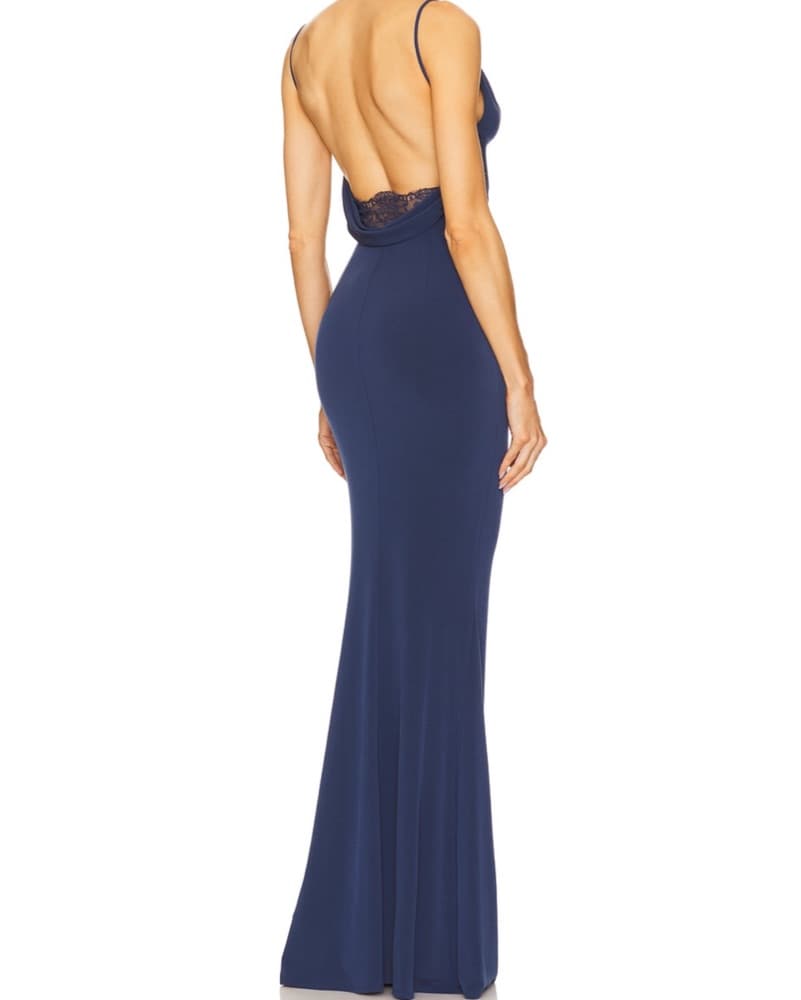 Elegant Navy Blue Formal Gown - Image 1