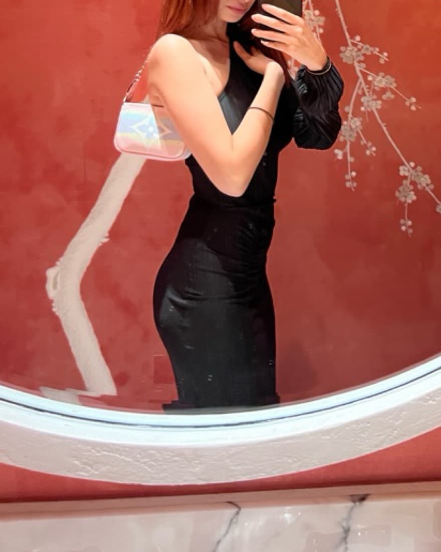 Black asymmetrical sleeve dress  - Image 3