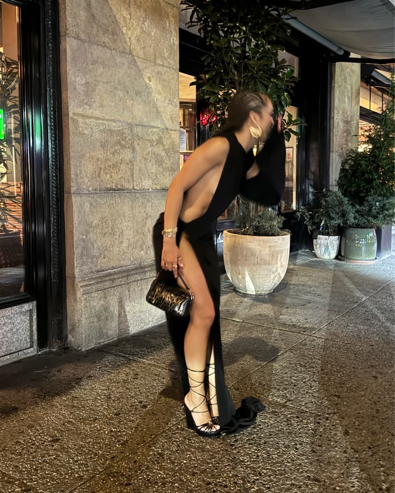 Black Rick Owens Asymmetric Slit Gown - Image 4