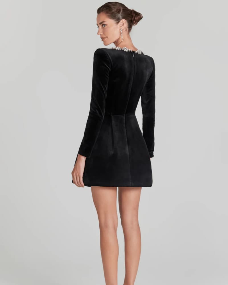 Nadine Merabi Velvet Mini Dress - Image 2