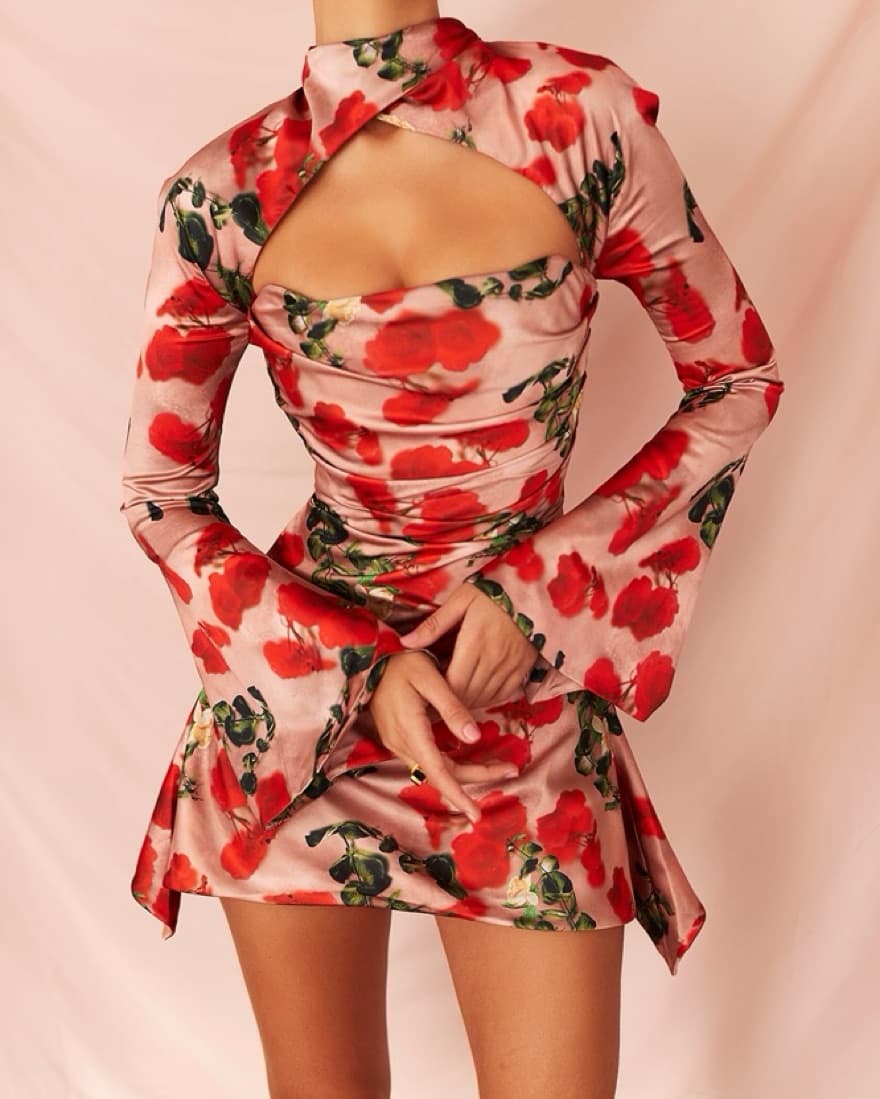House Of CB Toira Rose Corset Dress L+r - Image 1