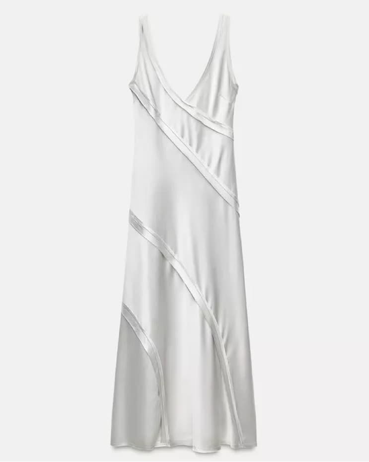 Elegant Satin Effect Midi Dress - Image 5