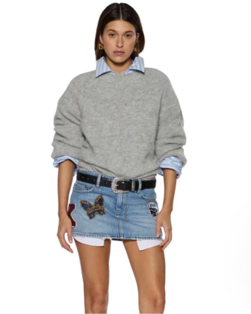 Ksubi Mini Denim Skirt with Patches - Image 1