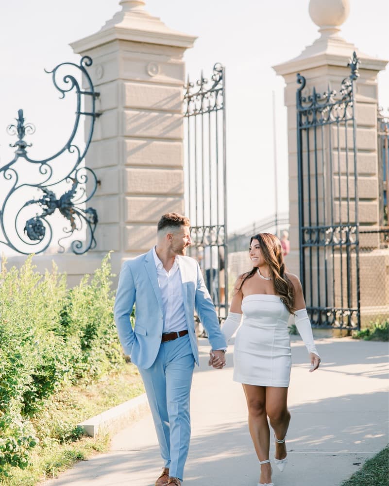 White Strapless Satin Dress - Image 1