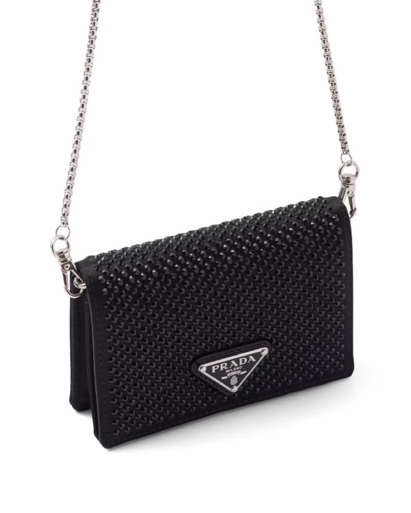 Prada Crystal-Embellished Chain Wallet - Image 3