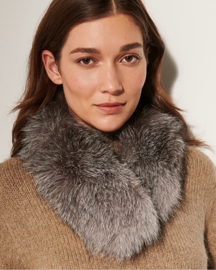 Fox Fur Head Wrap & Scarf - Image 2