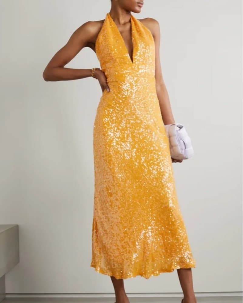 Markarian Sequin Halterneck Dress - Image 1