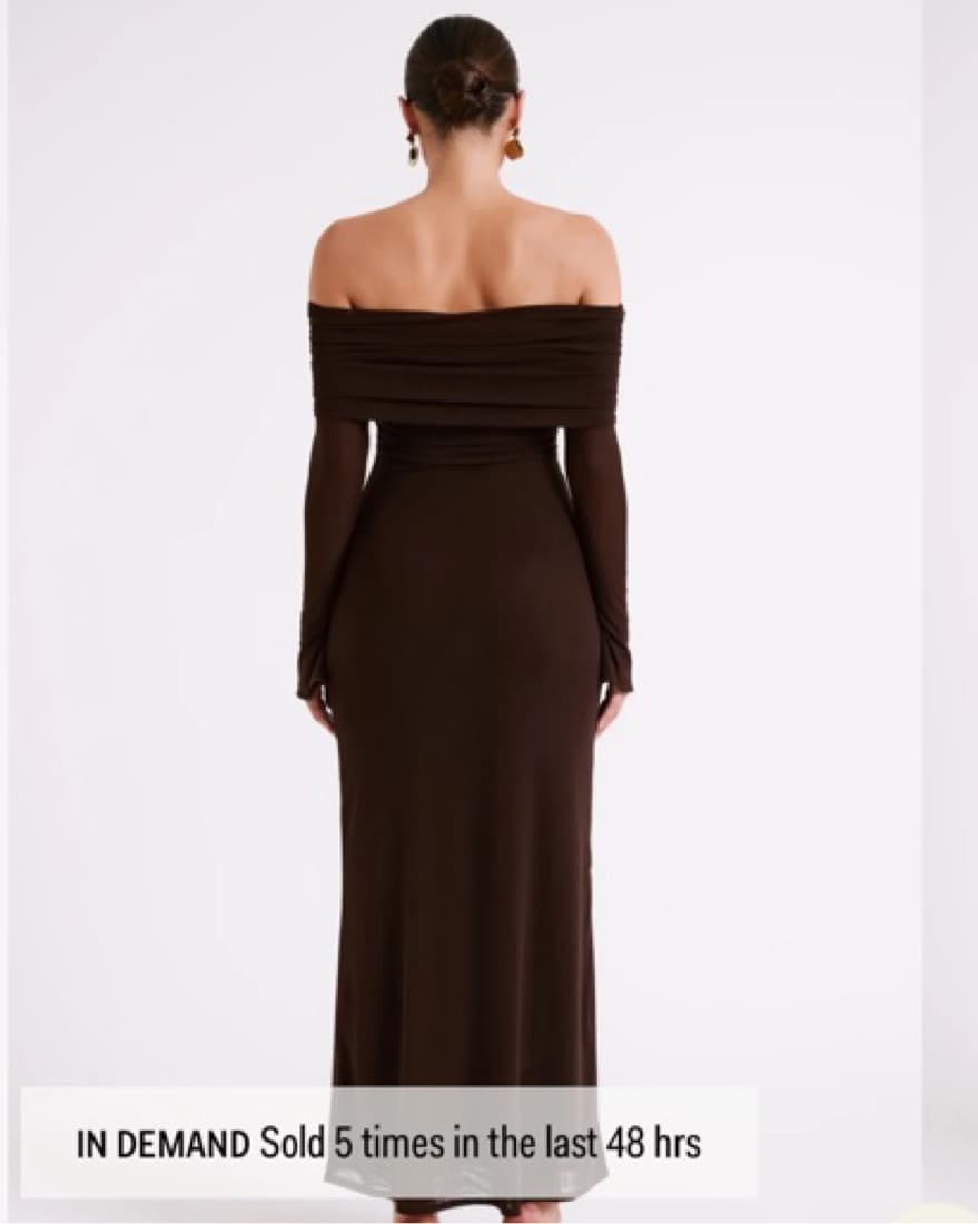 Meshki Off Shoulder Mesh Maxi Dress - Image 2