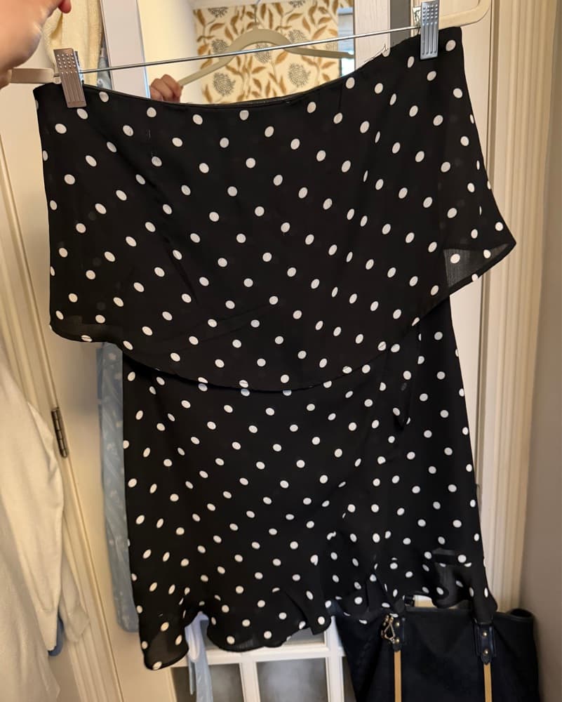 Polka Dot Strapless Layered Mini Dress - Image 2