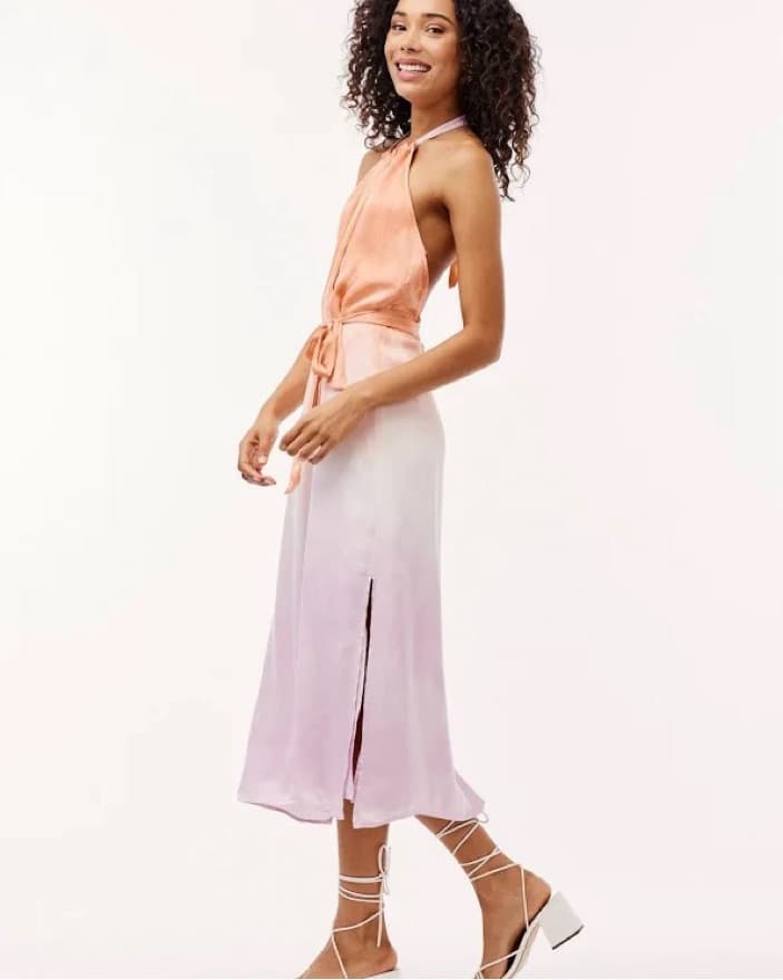 Bella Dahl Satin Open Back Halter Dress - Image 4