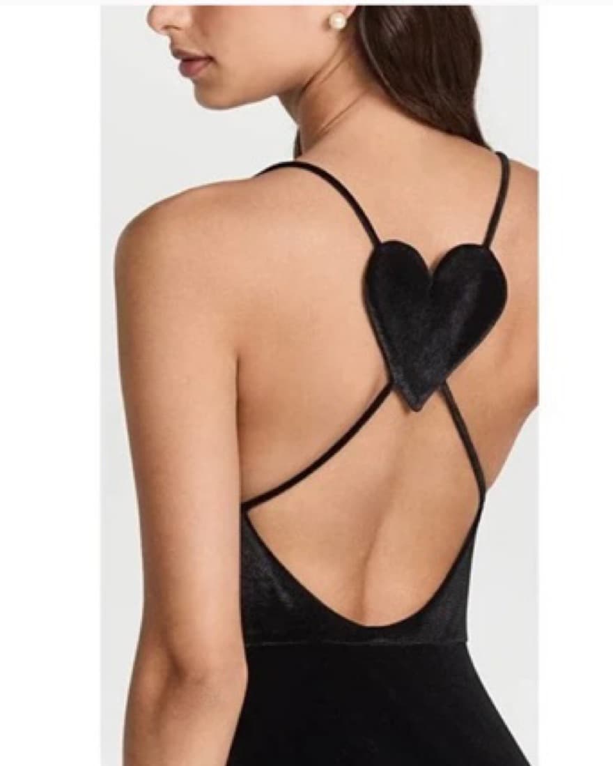 black velvet heart back dress - Image 2