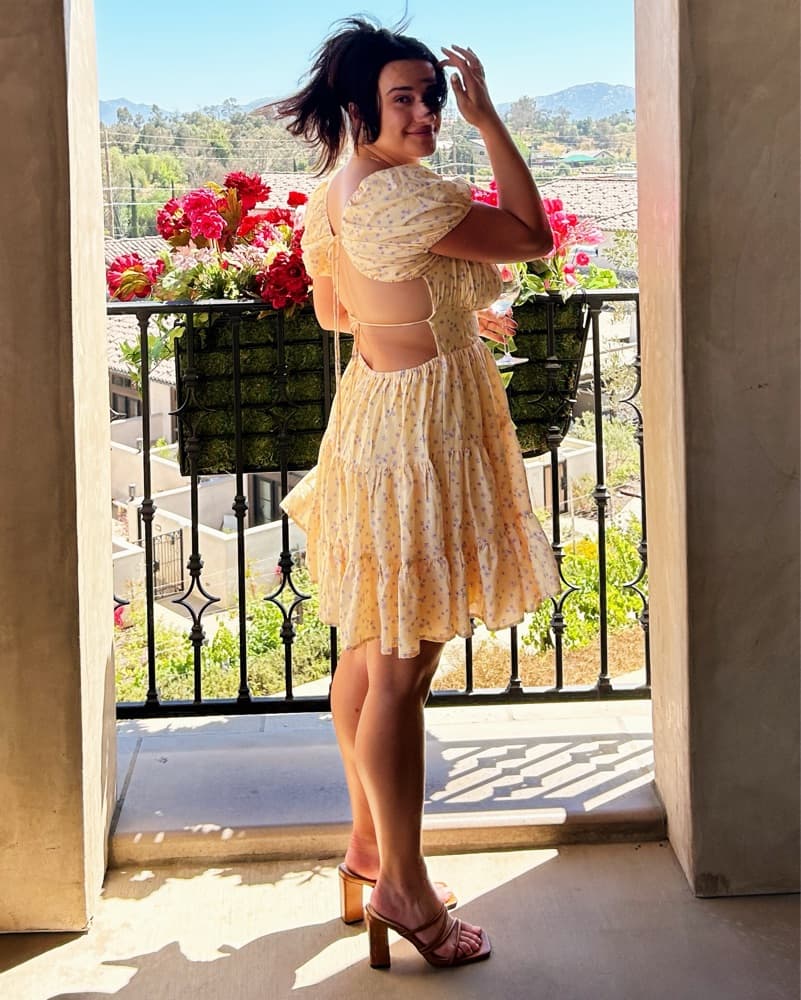 Yellow Tie Back Milkmaid Sundress - Image 2