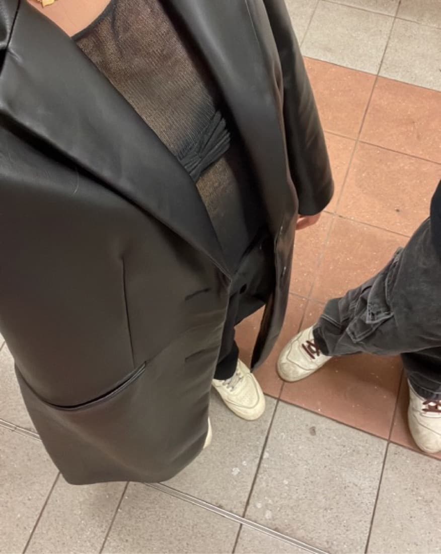 black leather coat  - Image 2