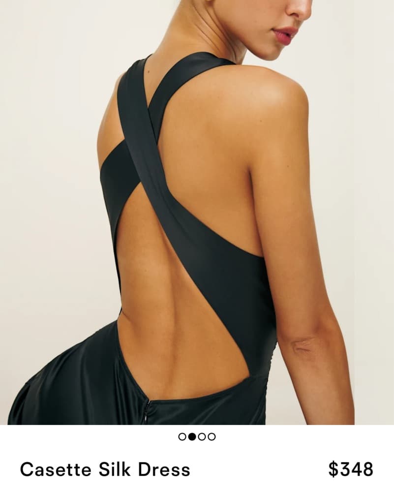 Reformation Cassette Black Silk Dress - Image 2