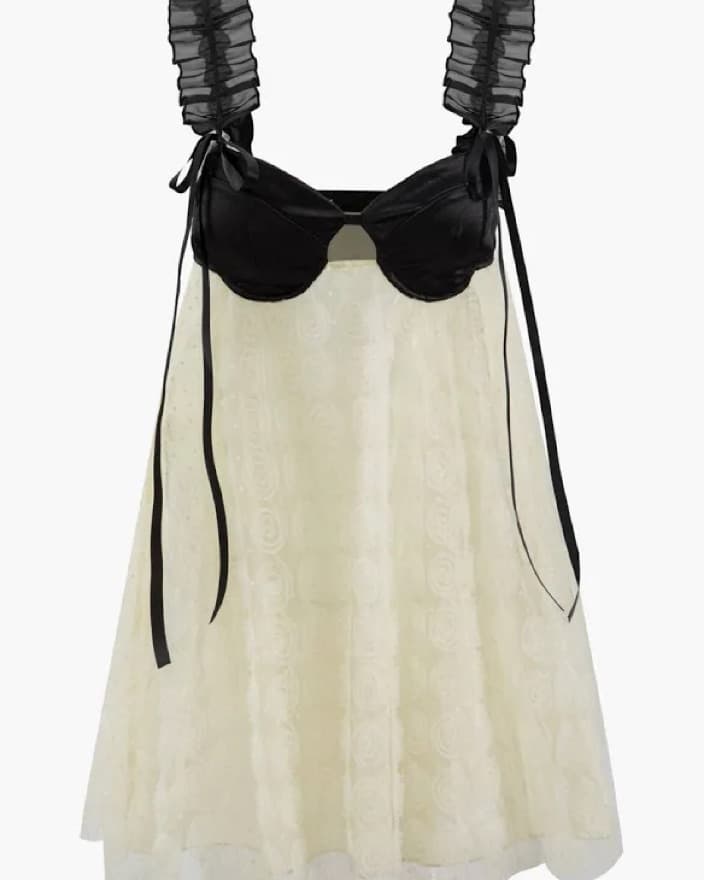 Floral Lace Frill Strap Backless Babydol - Image 1