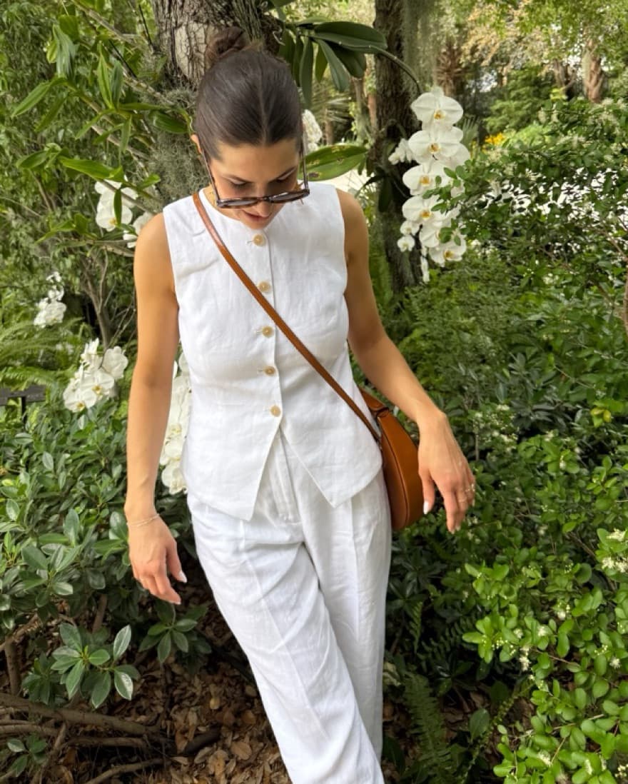 Aritzia White Linen Matching Set - Image 2