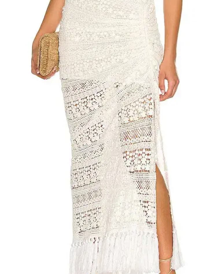 Elegant Crochet Lace Maxi Skirt - Image 2