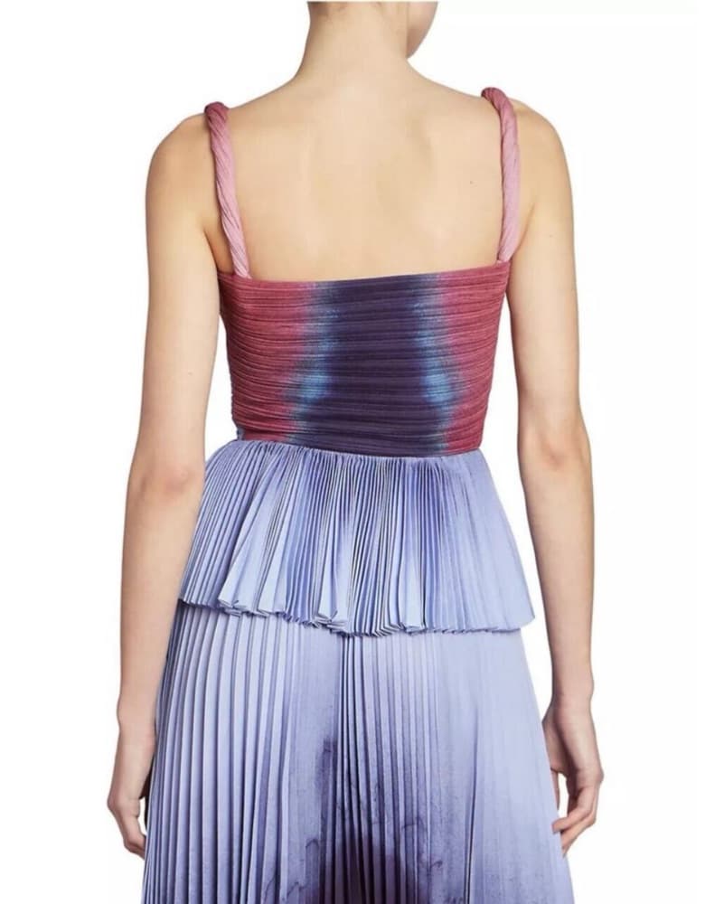 Minoa Twisted Cutout Crepe de Chine Top - Image 3