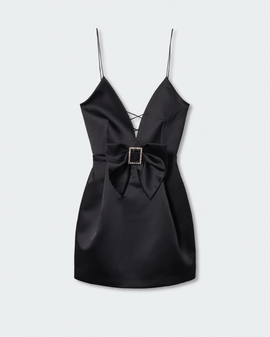 Mango - Satin Bow Party Dress - Image 5
