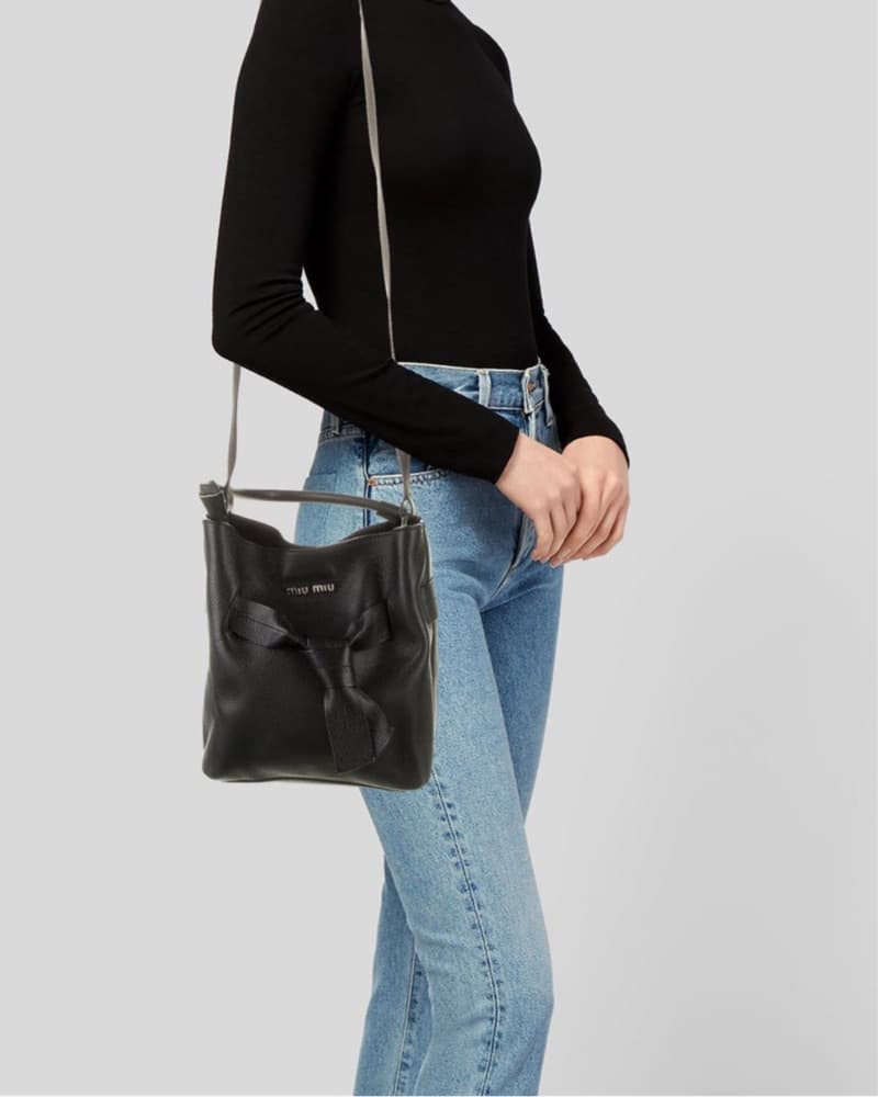 Miu Miu Leather Knot Bucket Bag - Image 5