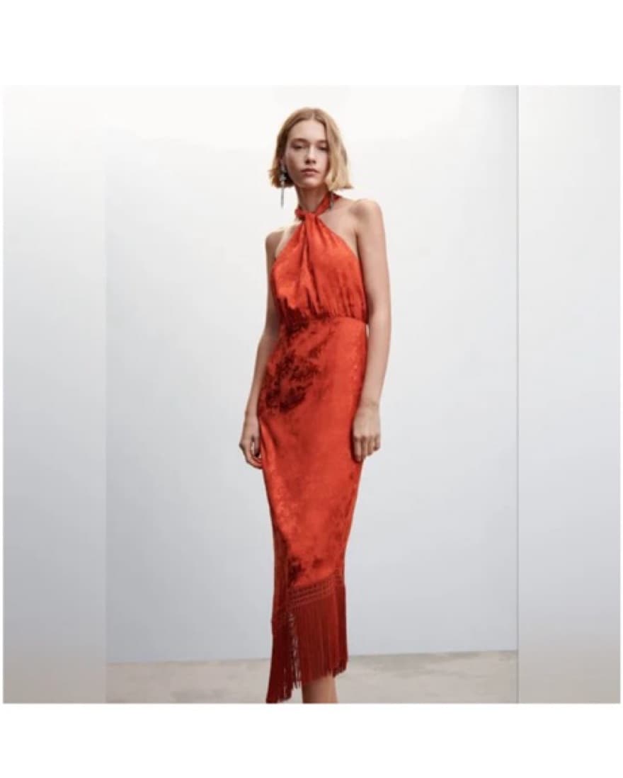 Orange Mango Fringe Dress - Image 1