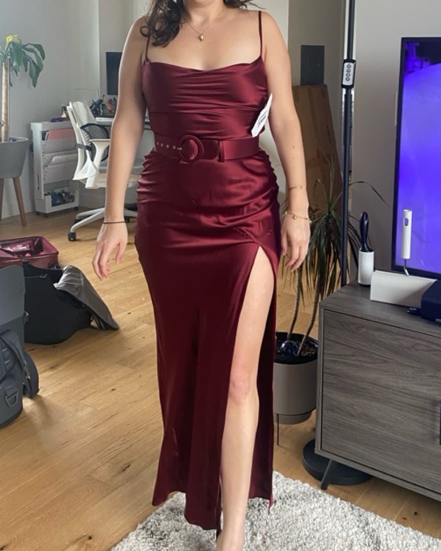 NICHOLAS Simone belted silk-satin maxi  - Image 4
