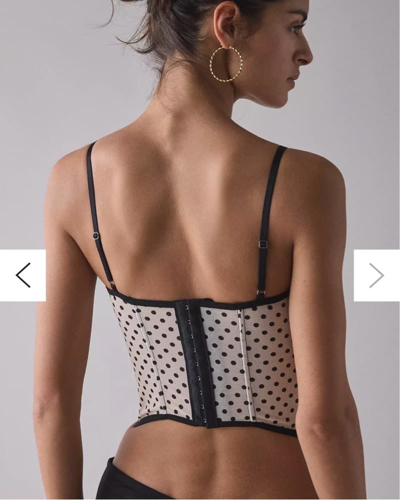Elegant Polka Dot Lace Corset Top - Image 2