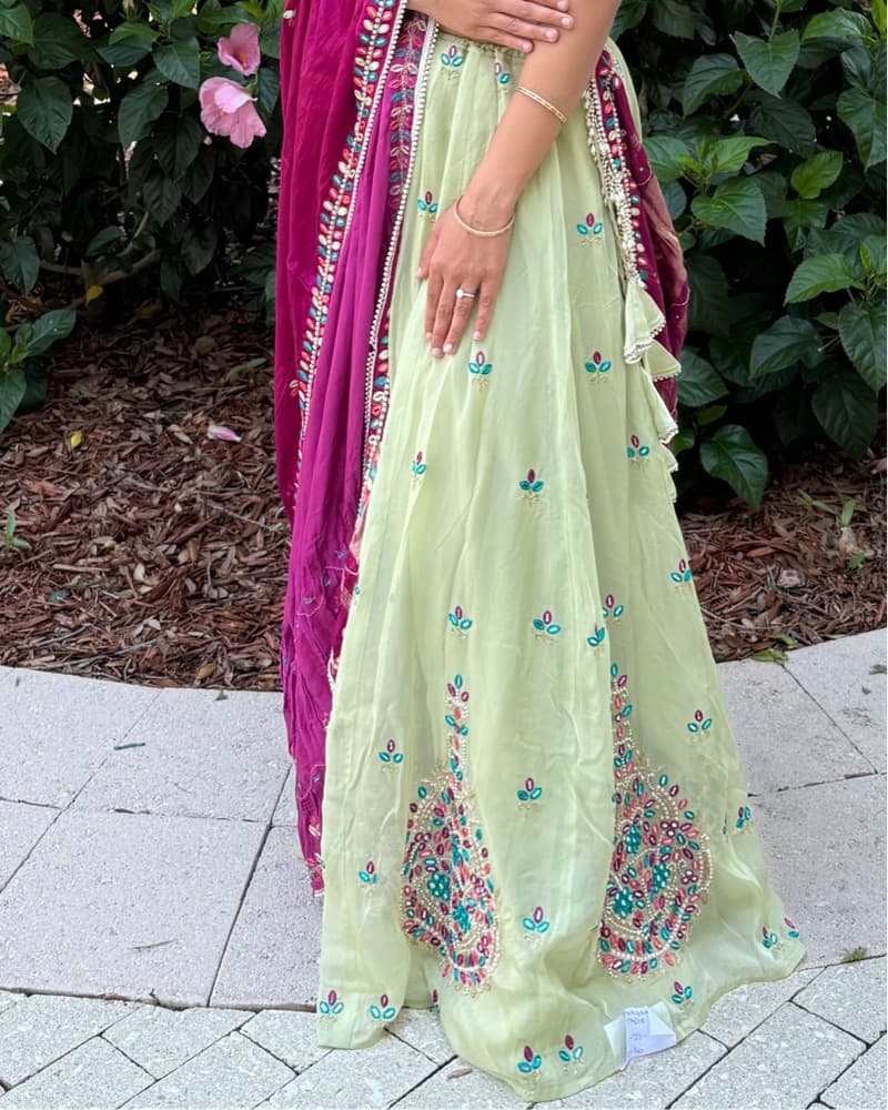 Vibrant Floral Embroidered Lehenga Choli - Image 3