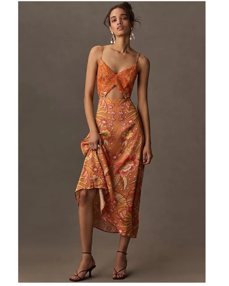 Farm Rio V Neck Cutout Dress - Image 1