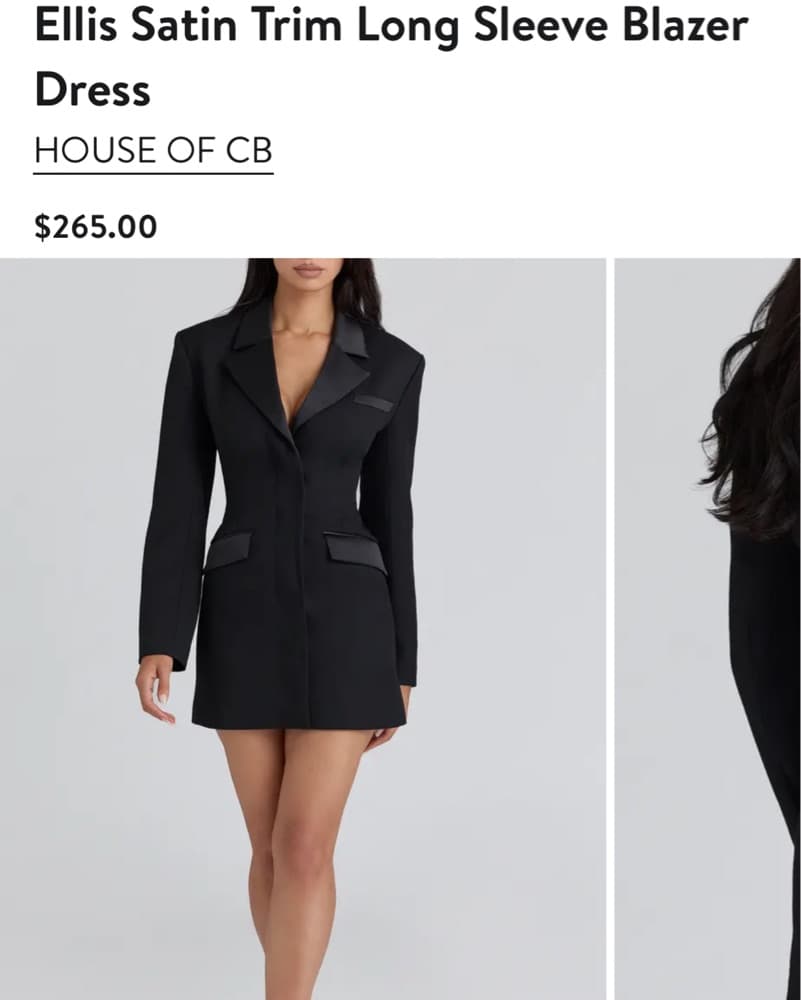 House of CB Black Blazer Dress  - Image 2