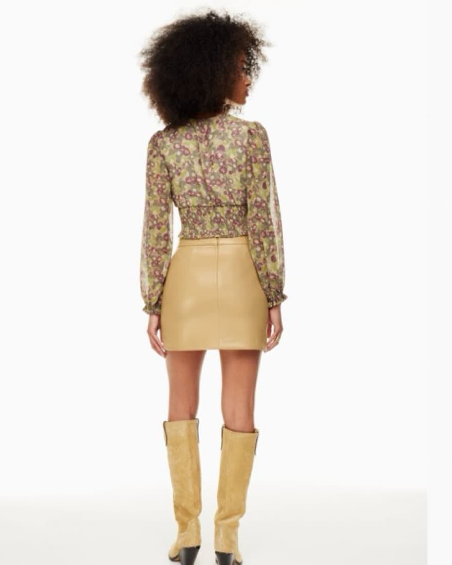 Aritzia Vegan Leather Mini Skirt - Image 3
