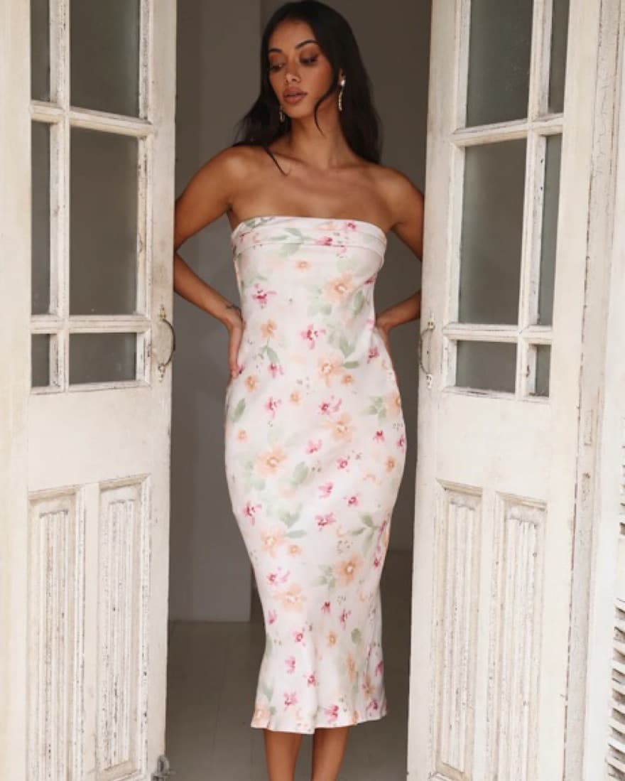 Hello Molly Satin Floral Dress - Image 3
