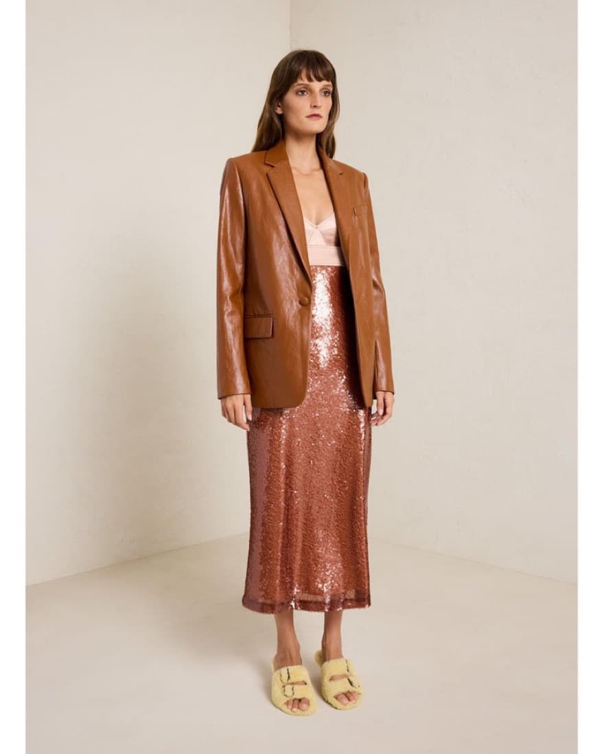 ALC Faux Leather Blazer - Image 1