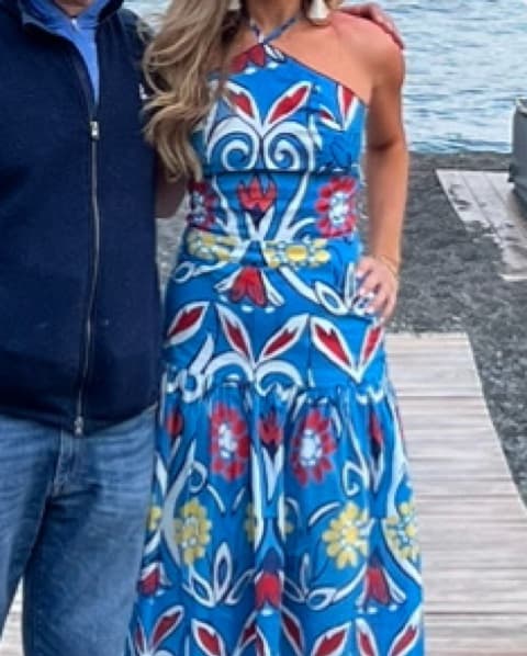 Deloreta Vibrant Blue Halter Maxi Dress - Image 2