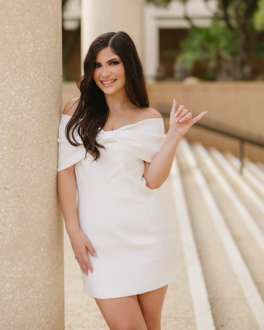 White Mini Bow Dress - Image 1