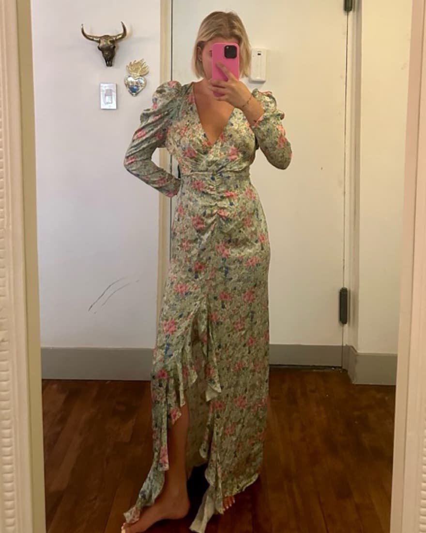 Vintage Floral Silk Dress  - Image 1