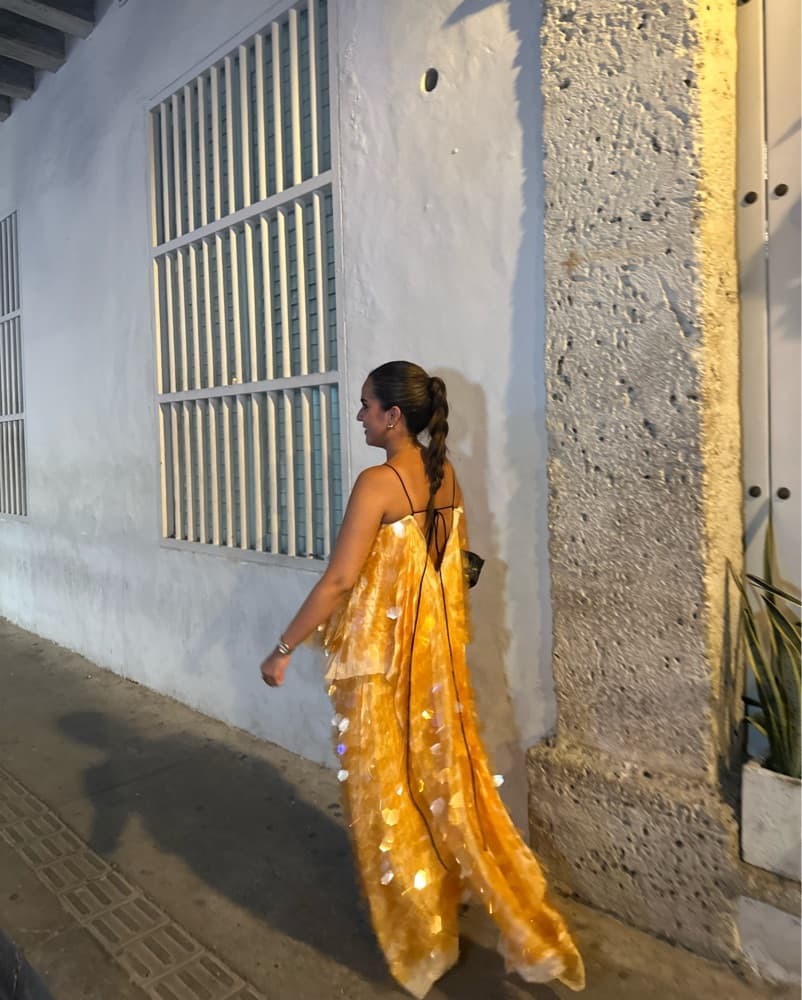 ASOS Peach Sequin Maxi Dress - Image 4