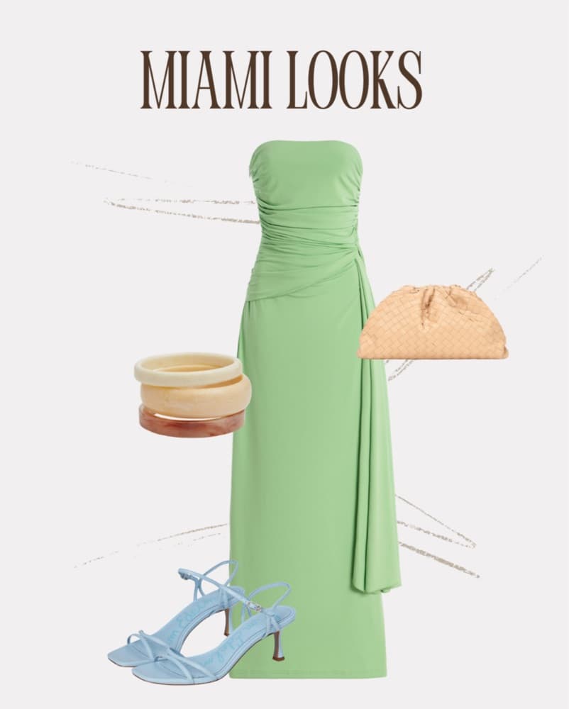 Significant Other Green Strapless Dress  - Image 4