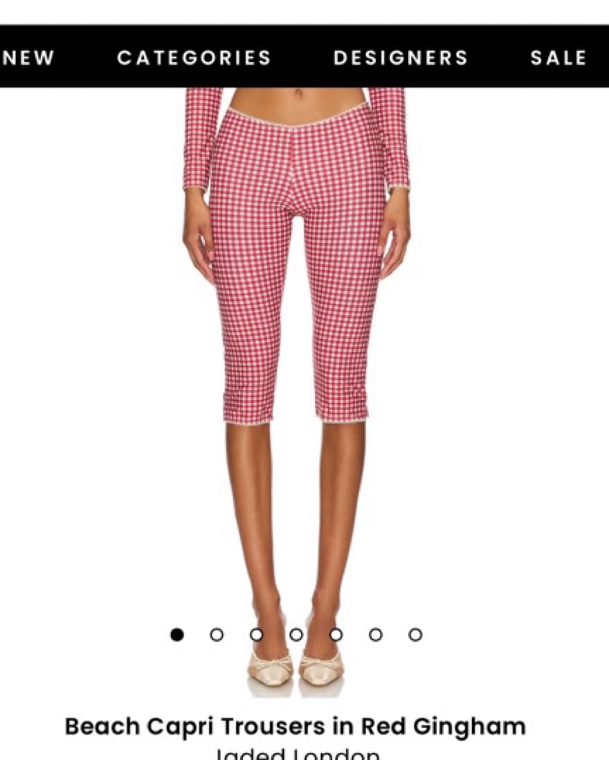 Cardigan And Capri Set In Red Gingham - Image 4