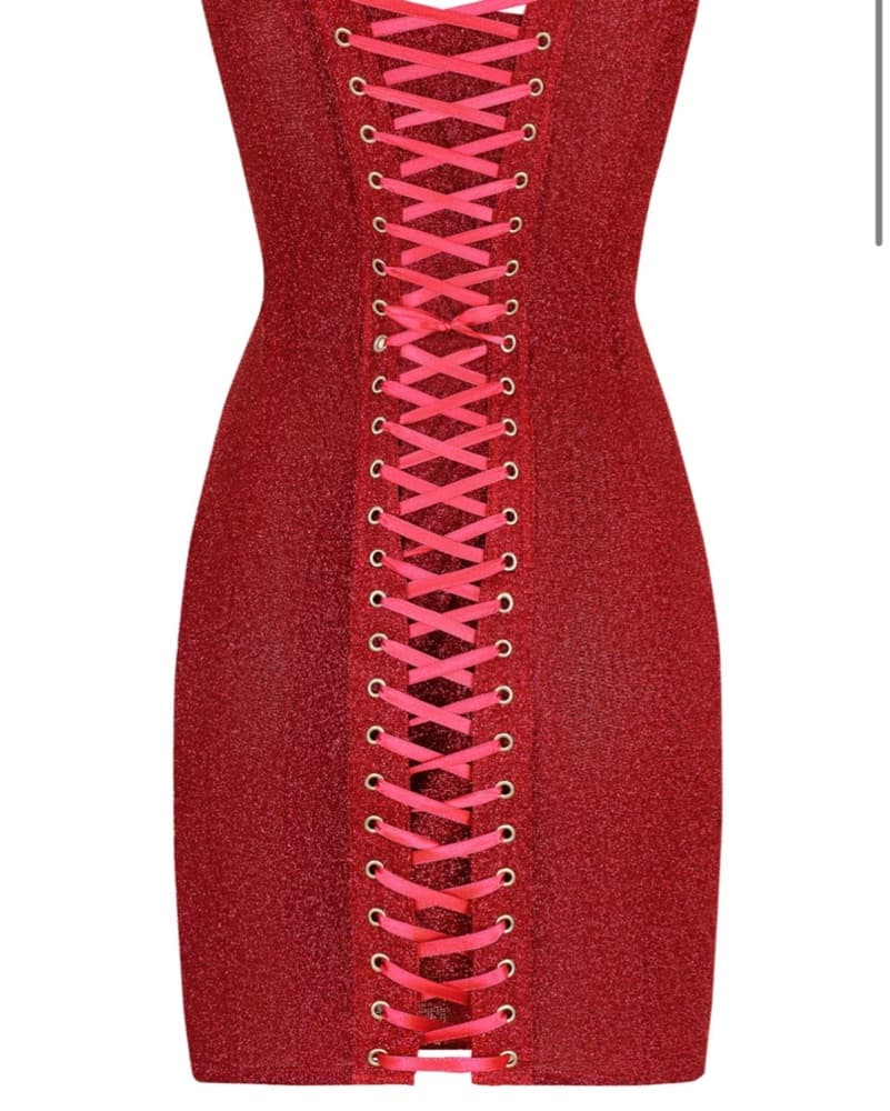 Statnaia Red Strapless Corset Dress - Image 2