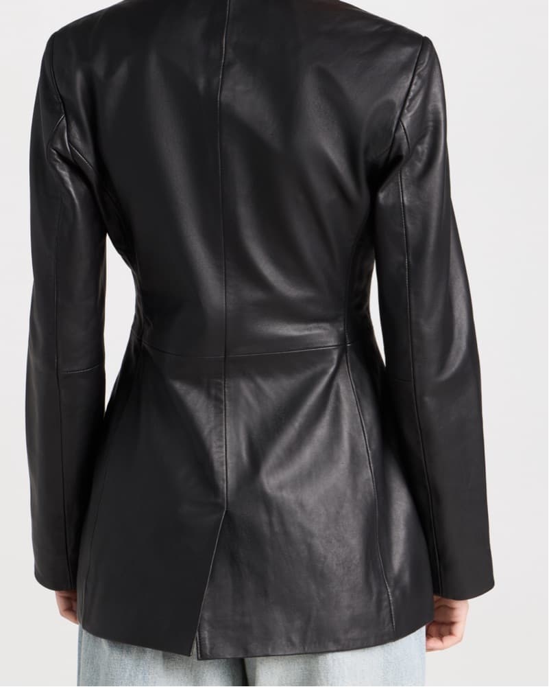 Reformation X Veda Hal Leather Blazer - Image 3