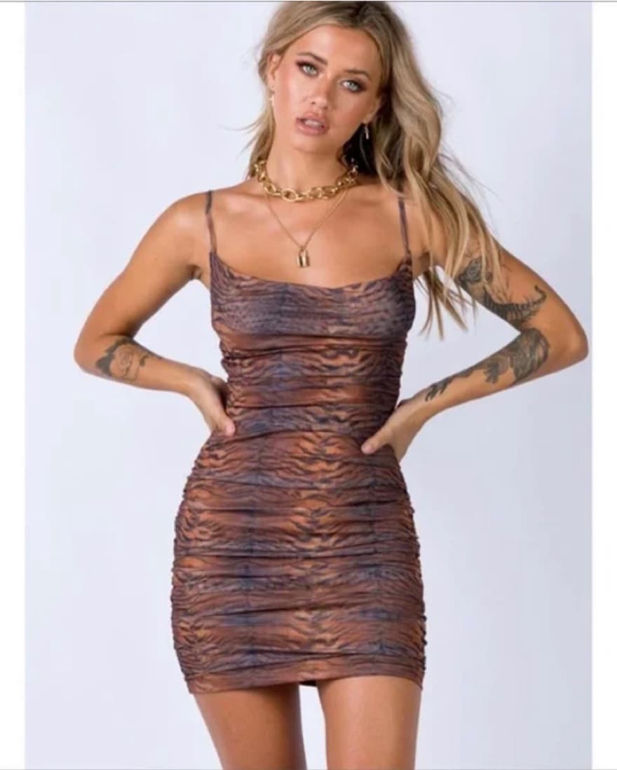 Tiger stripes pattern mini dress - Image 3