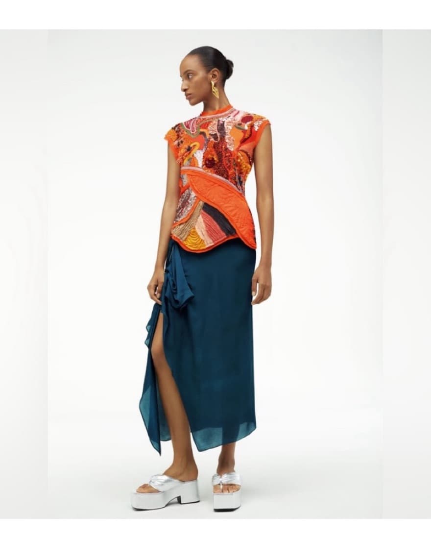 Designer Zara Dress Hand Beaded - Image 1