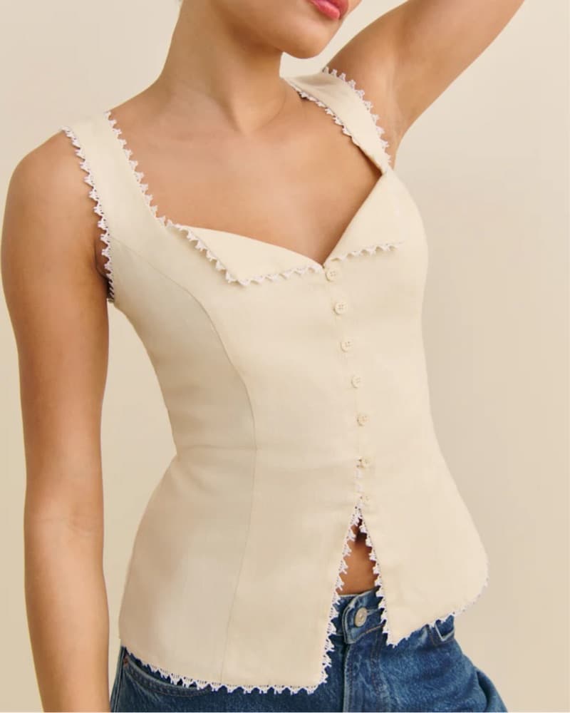 Reformation Viola Linen Top - Image 1