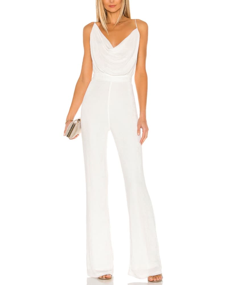 Misha White Cowl Neck Jumpsuit - Image 4
